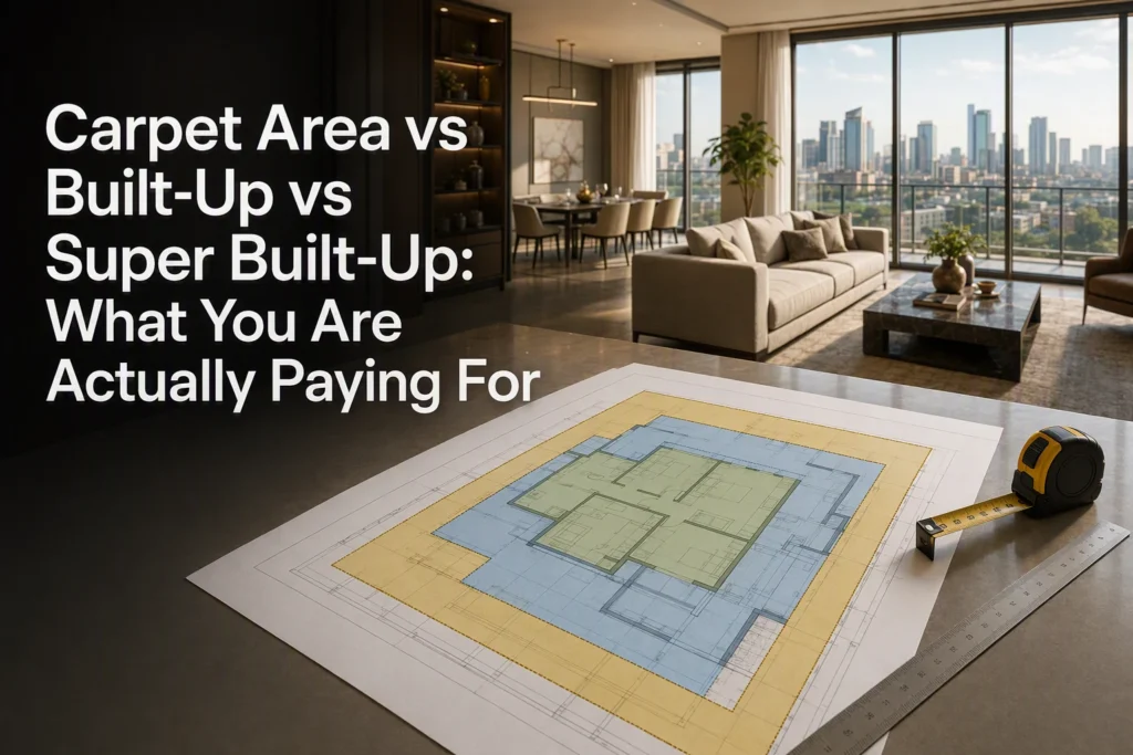 Carpet Area vs Built-Up vs Super Built-Up: What You Are Actually Paying For