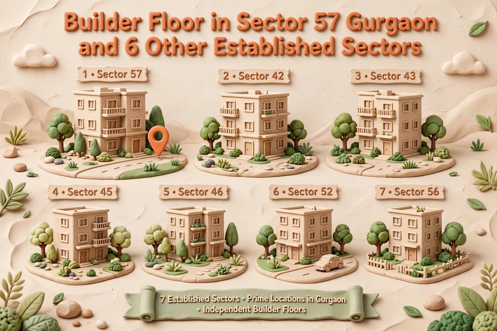 Builder Floor in Sector 57 Gurgaon and 6 Other Established Sectors