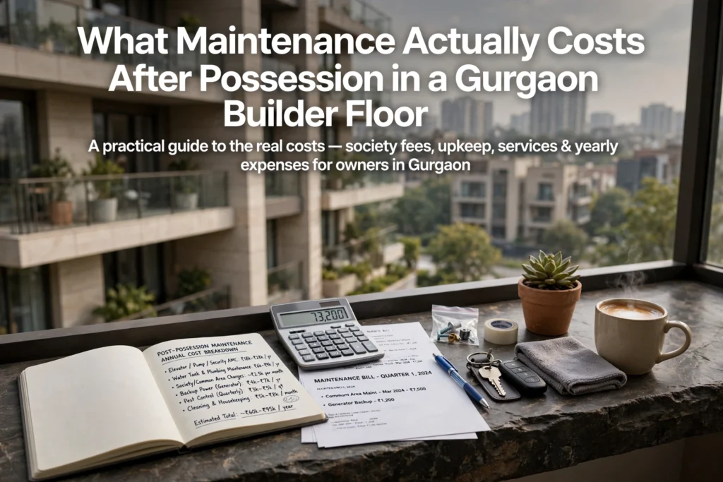 What Maintenance Actually Costs After Possession in a Gurgaon Builder Floor